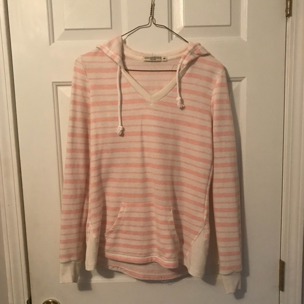 Pink and white hoodie
